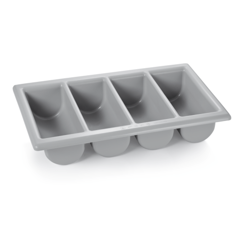 Besteckkasten GN 1/1, mit 4 Einteilungen, grey, Polyethylen