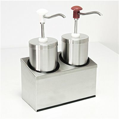 Saucenspender / Ketchup Mayo Senf Spender 4,5 Liter, Edelstahl mit Druckknopf von Schneider-Gastro-Germany