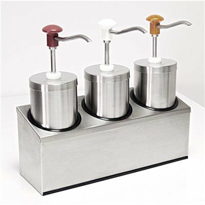 Saucenspender / Ketchup Mayo Senf Spender Edelstahl mit 3 Behältern 6,75L von Schneider-Gastro-Germany