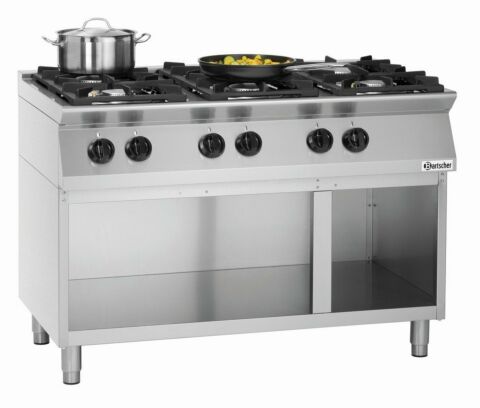 Bartscher 6 Flammen Gasherd MFGO 760, Breite 1200mm, Tiefe 700mm, 28.5 kW-Gastro-Germany
