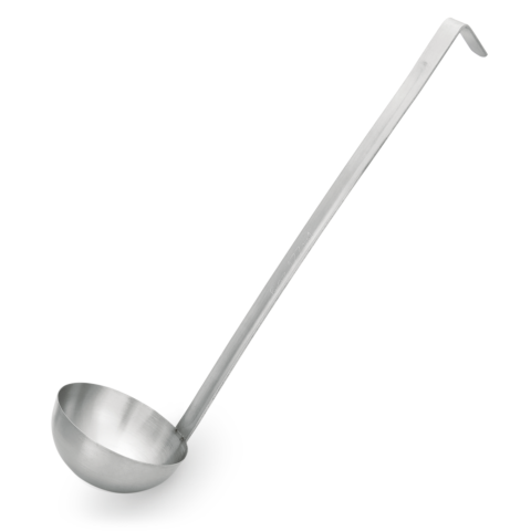 Schöpfkelle Set, Ø 7 cm, 30,5 cm, mit angepunktetem Hakenstiel, Set á 4 Stück, Chromnickelstahl