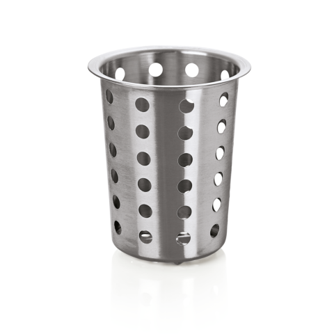 Besteckköcher, Ø 11,5 cm, Höhe 12 cm, perforiert, Edelstahl