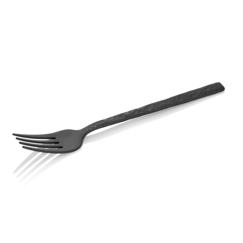 Menügabel Set SLATE, 20 cm, mit schwarzer PVD Beschichtung, Oberfläche in Schiefer-Optik, Set á 12 Stück, Chromnickelstahl 18/10