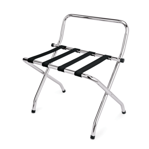Gepäckablage mit Wandschutz, 58,5 x 57 x 63/77,5 cm, verchromt, Nylon