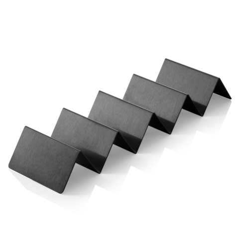 Snackpresenter mit 4 Ablagen, 35 x 10 x 5 cm, schwarz, Edelstahl