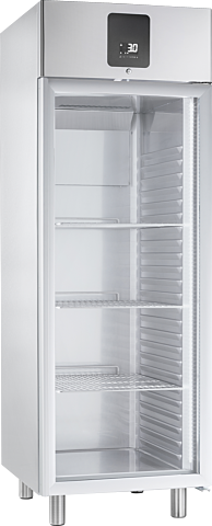 Edelstahl-Gewerbekühlschrank KU 722 G GN 2/1 mit Glastür