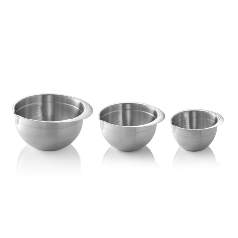 Rührschüssel Set, 3-teilig, 0,95/2,0/3,5 Liter, Chromnickelstahl 18/8