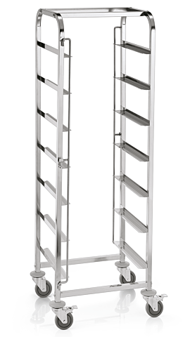 Transportwagen für Spülmaschinenkörbe Breite 560 mm mit 7 Schienen