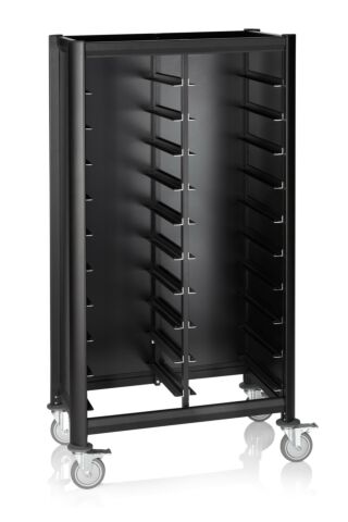 Tablettwagen DOUBLE MENSA BLACK für 2 × 10 Tabletts