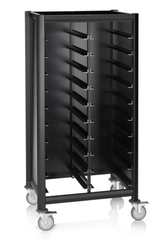 Tablettwagen DOUBLE GN 1/1 MENSA BLACK für 2 × 10 GN Tabletts