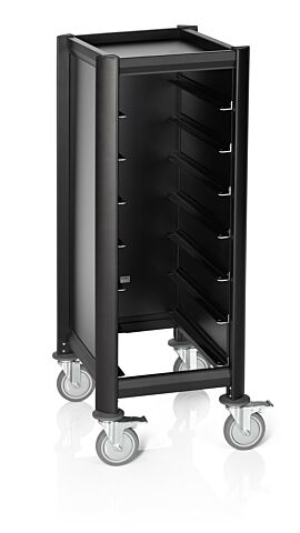 Tablettwagen SINGLE GN 1/1 MENSA BLACK für 7 GN Tabletts
