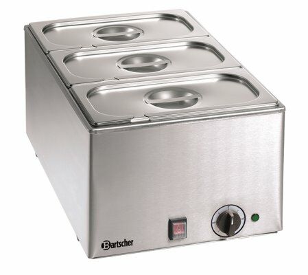 Bartscher Wasserbad / Bain Marie mit GN-Behälter 3 x 1/3 GN, 150 mm-Gastro-Germany