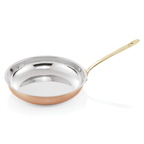 Flambierpfanne STEEL & STYLE AMBER, Ø 30 cm, 1,3 Liter, Kupfer, Messing, Chromnickelstahl