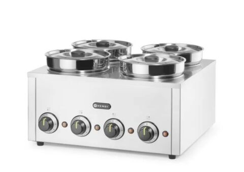 HENDI Thermosystem, vierfach – 4x 4 Liter Edelstahl, 30–85 °C, analog