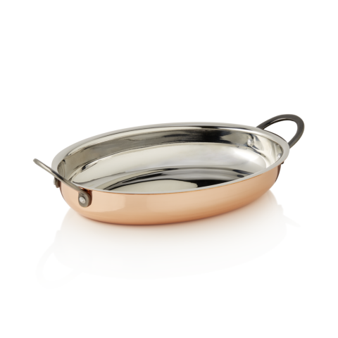 Servierpfanne STEEL & STYLE RUBY, 25 x 18 x 3,5 cm, 0,9 Liter, Kupfer, Messing, Chromnickelstahl