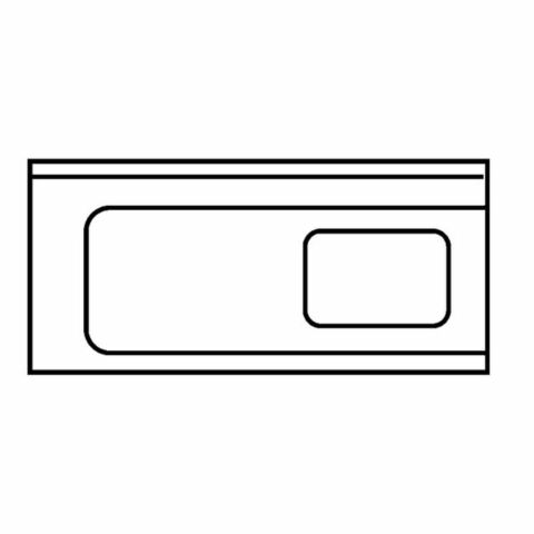 Zulauftisch 1 Becken Anbau links ohne Grundboden mit Aufkantung