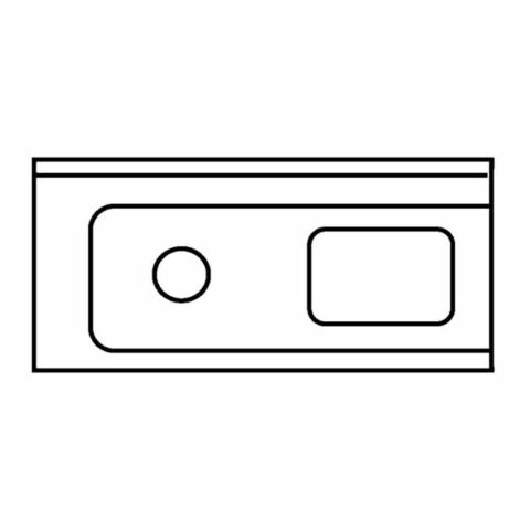 Zulauftisch 1 Becken Anbau links mit Abfallloch ohne Grundboden mit Aufkantung