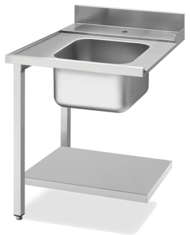 Zulauftisch Becken links, Breite 70cm, Grundboden und Aufkantung