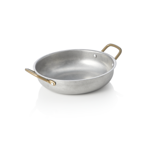 Servierpfanne STEEL & STYLE VINTAGE, mit 2 Messinggriffen, Ø 20 cm, 0,8 Liter, Chromnickelstahl