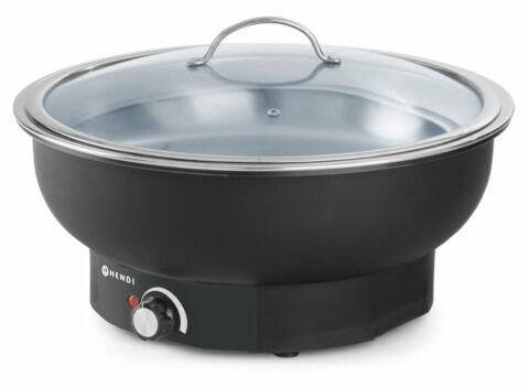Chafing Dish elektrisch Tesino mit Glasdeckel rund 6,8 L 500W