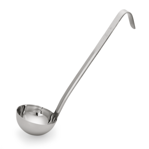 Schöpfkelle KITCHEN TOOL 2085, kurzer Hakenstiel, Ø 10 cm, 25 cm, Chromnickelstahl