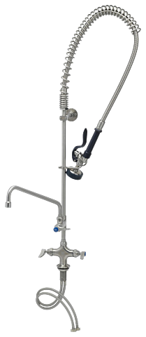 EVERSTEEL Edelstahl 2-Hebelmischer 1-Loch mit Schwenkhahn und HIGH-FLOW Brause