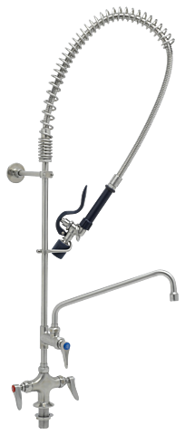 EVERSTEEL Edelstahl 2-Hebelmischer 1-Loch mit Schwenkhahn mit LOW-FLOW Brause