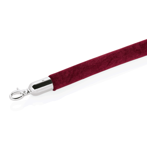 Verbindungstau CLASSIC, Ø 3,2 cm, 1,5 m, burgunderrot, Velours, hochglanzpoliert, verchromt