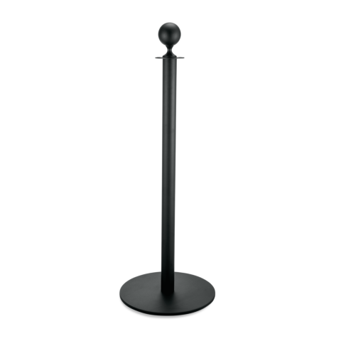 Abgrenzungspfosten Kugel Set CLASSIC, mit flachem Fuß, schwarz pulverbeschichtet, Set á 2 Stück, Edelstahl