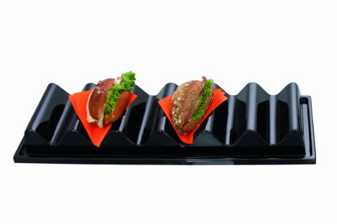 SCHNEIDER Snack-Verkaufsständer, 600 x 195 x 70 mm, Kunststoff schwarz