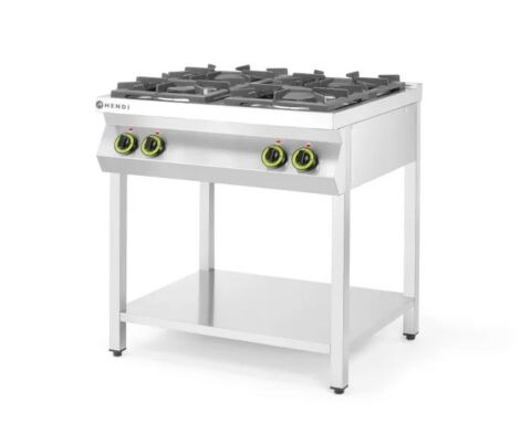 HENDI Gasherd Kitchen Line 4-flammig Edelstahl, offener Unterbau 19 kW