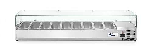 ARKTIC Aufsatz-Kühlvitrine 9x GN 1/3 mit Spuckschutz