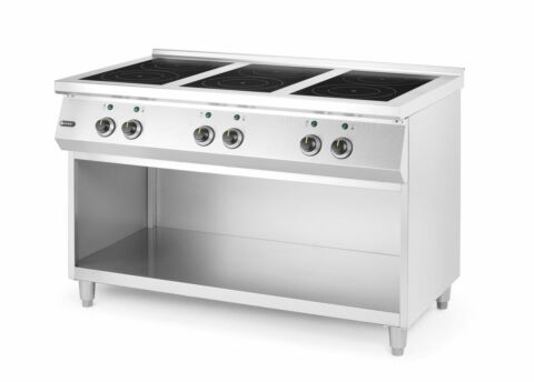 HENDI Induktionsherd mit 6 Kochfeldern – 25,5 kW seitliche Ansicht
