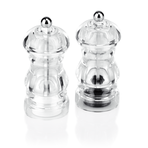 Salz-/Pfeffermühlen Set, Ø 5,5 cm, Höhe 13 cm, Edelstahl, Keramik, Acryl
