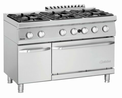 Bartscher Gas Herd 700, B1200, 6FL, GBO, 34,8 kW-Gastro-Germany