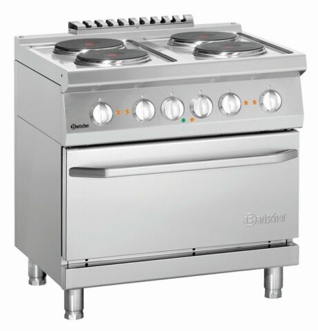 Bartscher 4 Platten Elektroherd mit Elektrobackofen