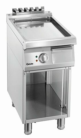 Elektro Griddleplatte mit Stahlplatte glatt, offener Unterbau, B 400 x T 700mm-Gastro-Germany