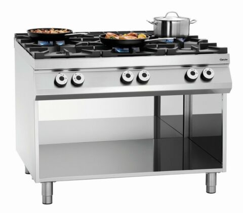 Bartscher 6 Flammen Gasherd, 1200x900x900-950mm, 37,5 kW-Gastro-Germany