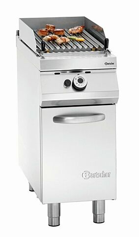 Bartscher Gas-Lavasteingrill, V-Rost, 400x900x900-950 mm, 12 kW-Gastro-Germany