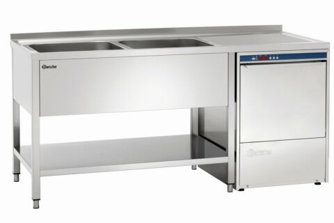 Spülcenter 700, B1800 2 Becken LI,1800x700x850 mm-Gastro-Germany