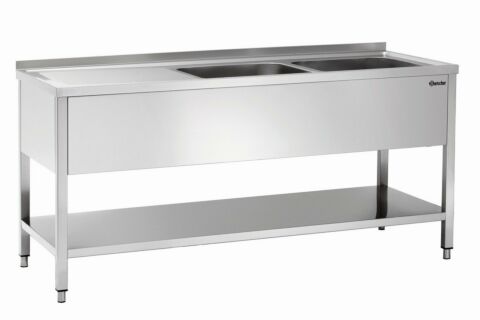 Spüle 700, B 1800, 2 Becken RE,1800x700x850 mm-Gastro-Germany