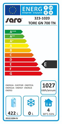 SARO Gewerbekühlschrank - 2/1 GN, Modell TORE GN 700 TN