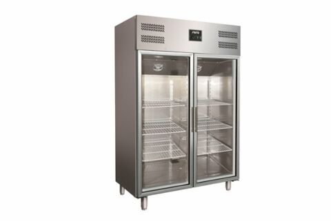 SARO Gewerbekühlschrank mit Glastür - 2/1 GN GN 1200 TNG-Gastro-Germany