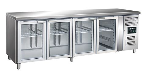 SARO Kühltisch mit 4 Glastüren, GN 4100 TNG