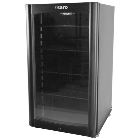 SARO Kühlschrank mit Glastür, schwarz, DK 90
