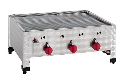 Gas-Kombi-Tischbräter, 3 Brenner 12kW Propangas
