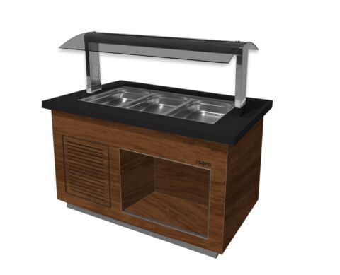 SARO Heißes Buffet Premium SB-H130 braun/schwarz 3x 1/1 GN