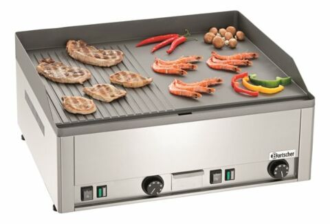 Elektro Griddleplatte GDP 650E, glatt/gerillt, 660x540x95mm-Gastro-Germany