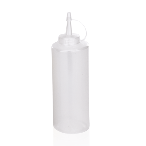 Quetschflasche Set, Ø 7 cm, 0,45 Liter, transparent, Set á 6 Stück, Polyethylen