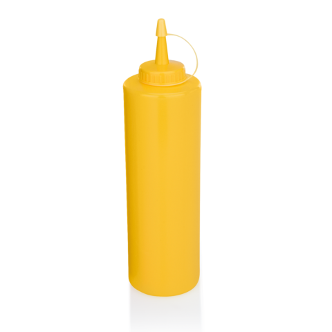 Quetschflasche Set, Ø 7 cm, 0,7 Liter, gelb, Set á 6 Stück, Polyethylen
